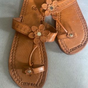 Handmade Leather Flower Sandals